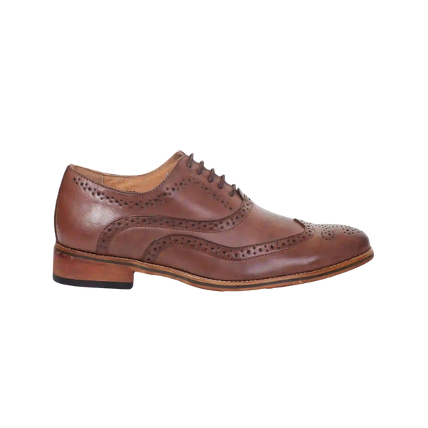 Brown Brogue Shoes in Tan