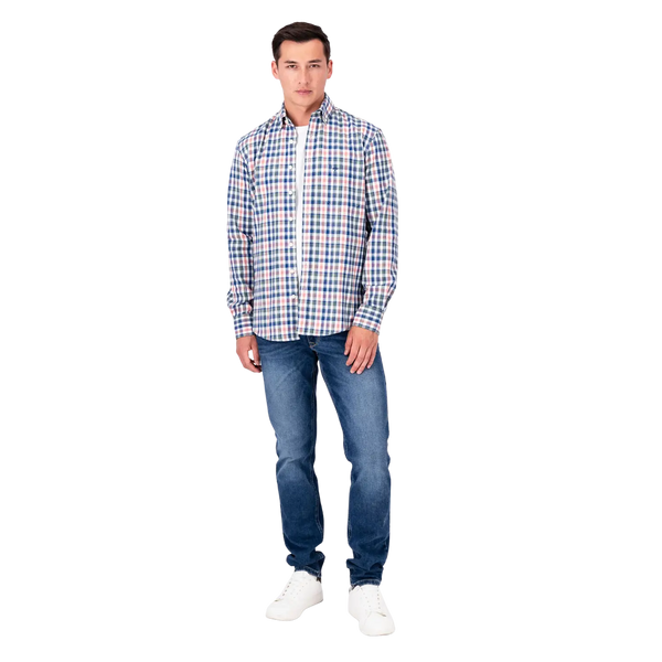 Fynch-Hatton Long Sleeve Check Shirt for Men