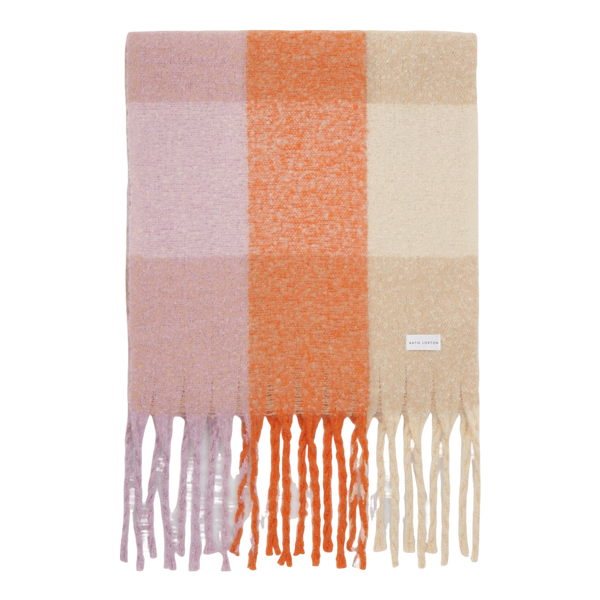 Katie Loxton Recycled Checked Tassel Scarf