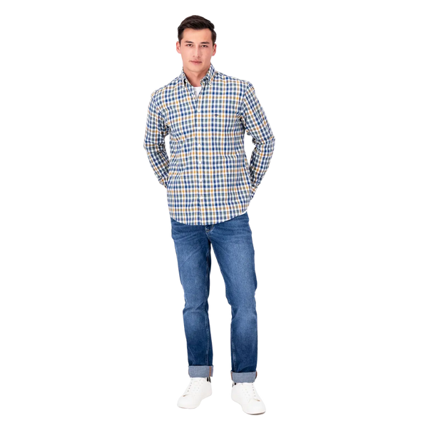 Fynch-Hatton Long Sleeve Check Shirt for Men