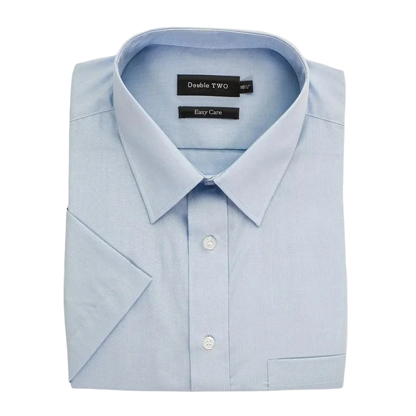 Double Two Short Sleeved Shirt in Glacier Blue in Big Sizes