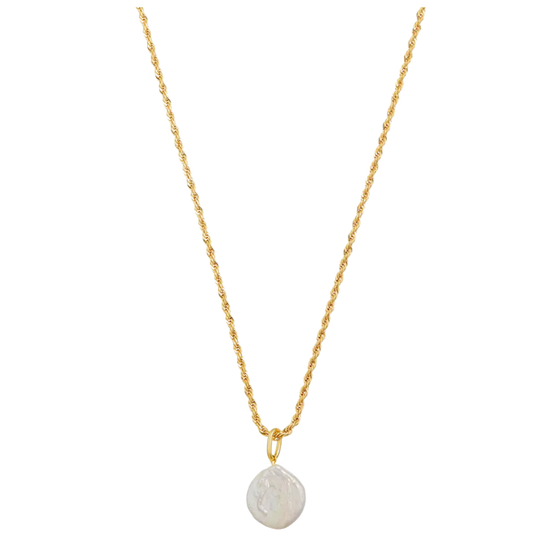 Orelia Jewellery Flat Pearl & Rope Chain Necklace