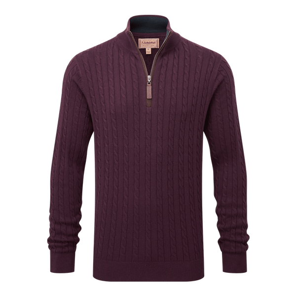 Schoffel Calton Cotton Cashmere Cable 1/4 Zip Jumper