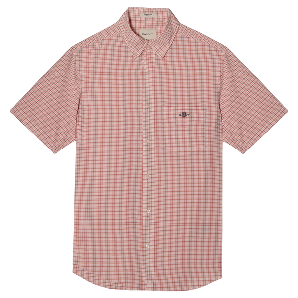 GANT Regular Classic Poplin Check Short Sleeve Shirt