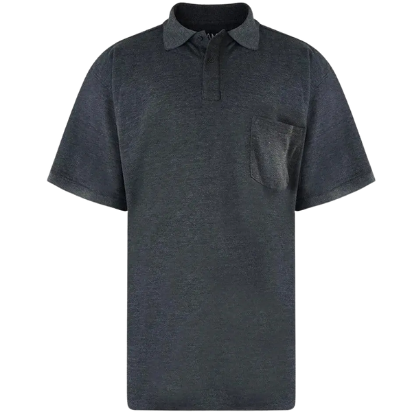 KAM Jeanswear Plain Polo Shirt in Charcoal 2 XL - 8 XL