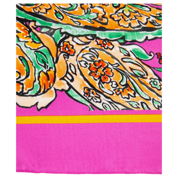 Miss Shorthair Silk Textured Paisley Print Scarf for Women
