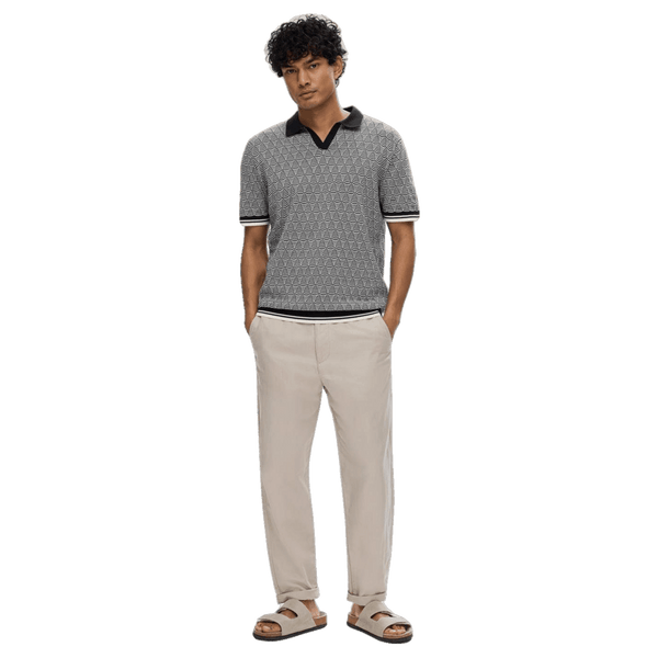 Selected Wifi Short Sleeve Knitted Open Polo Shirt