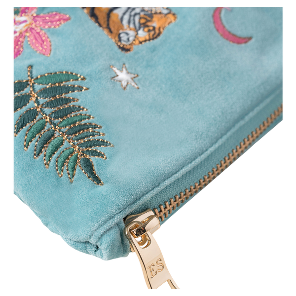 Elizabeth Scarlett Celestial Tigers Velvet Everyday Pouch