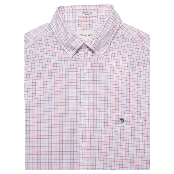 GANT Reg Classic Poplin Check Short Sleeve Shirt