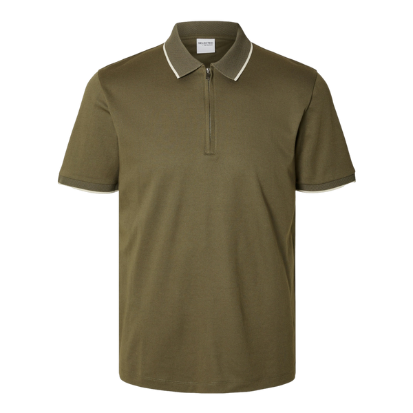 Selected Figo Zip Short Sleeve Polo
