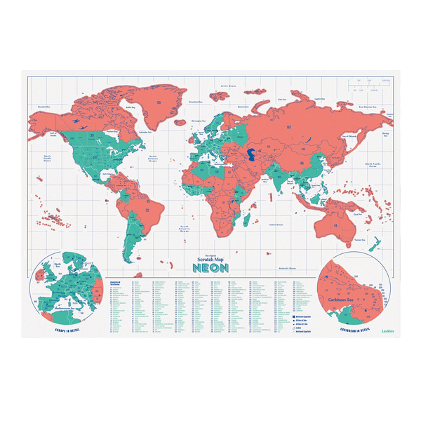 Suck UK Neon Scratch Map