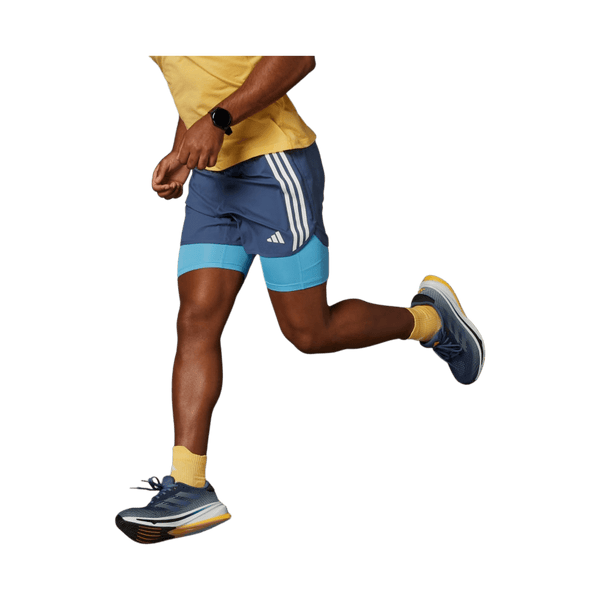 Adidas Own The Run Three-Stripes Two-in-One Shorts for Men