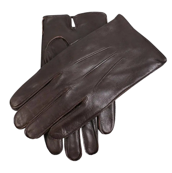 Dents Fleece Lined Leather Gloves in Brown