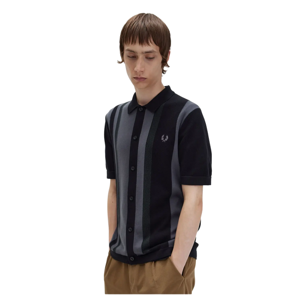 Fred Perry Striped Knitted Shirt for Men