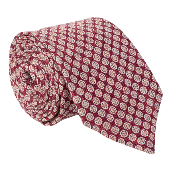William David Textured Small Medallion Printed Tie