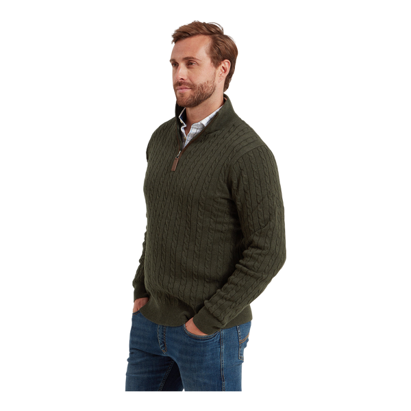 Schoffel Calton Cotton Cashmere Cable 1/4 Zip Jumper