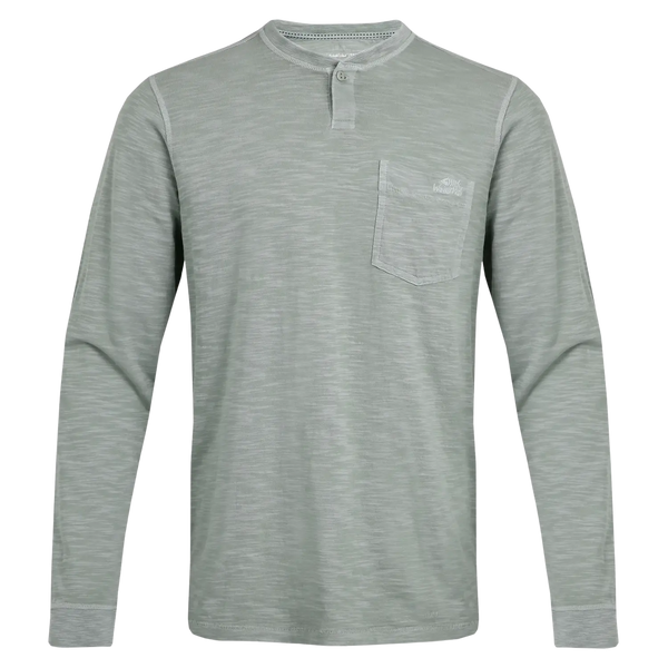 Weird Fish Mackay Garment Dyed Long Sleeve Henley T-Shirt