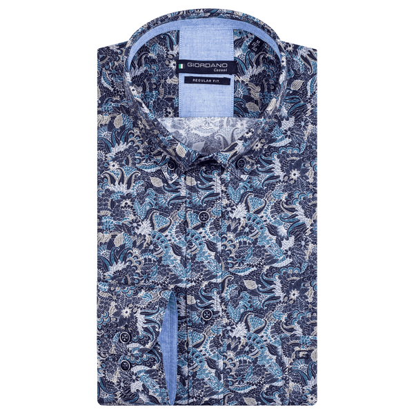 Giordano Wild Flower Print Long Sleeve Shirt