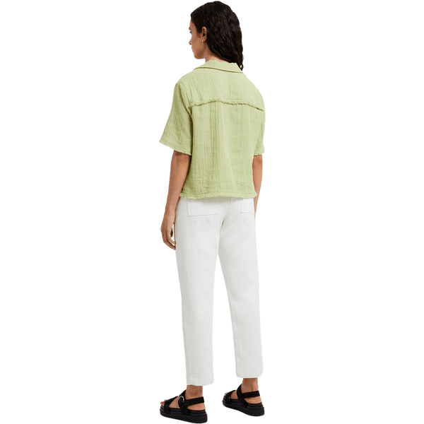 Great Plains Fray Edge Detail Short Sleeve Shirt for Women