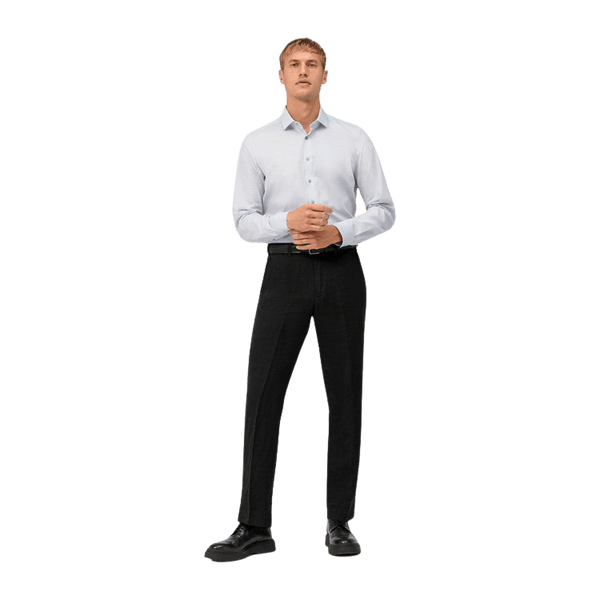 Olymp Linen Look Long Sleeve Formal Shirt