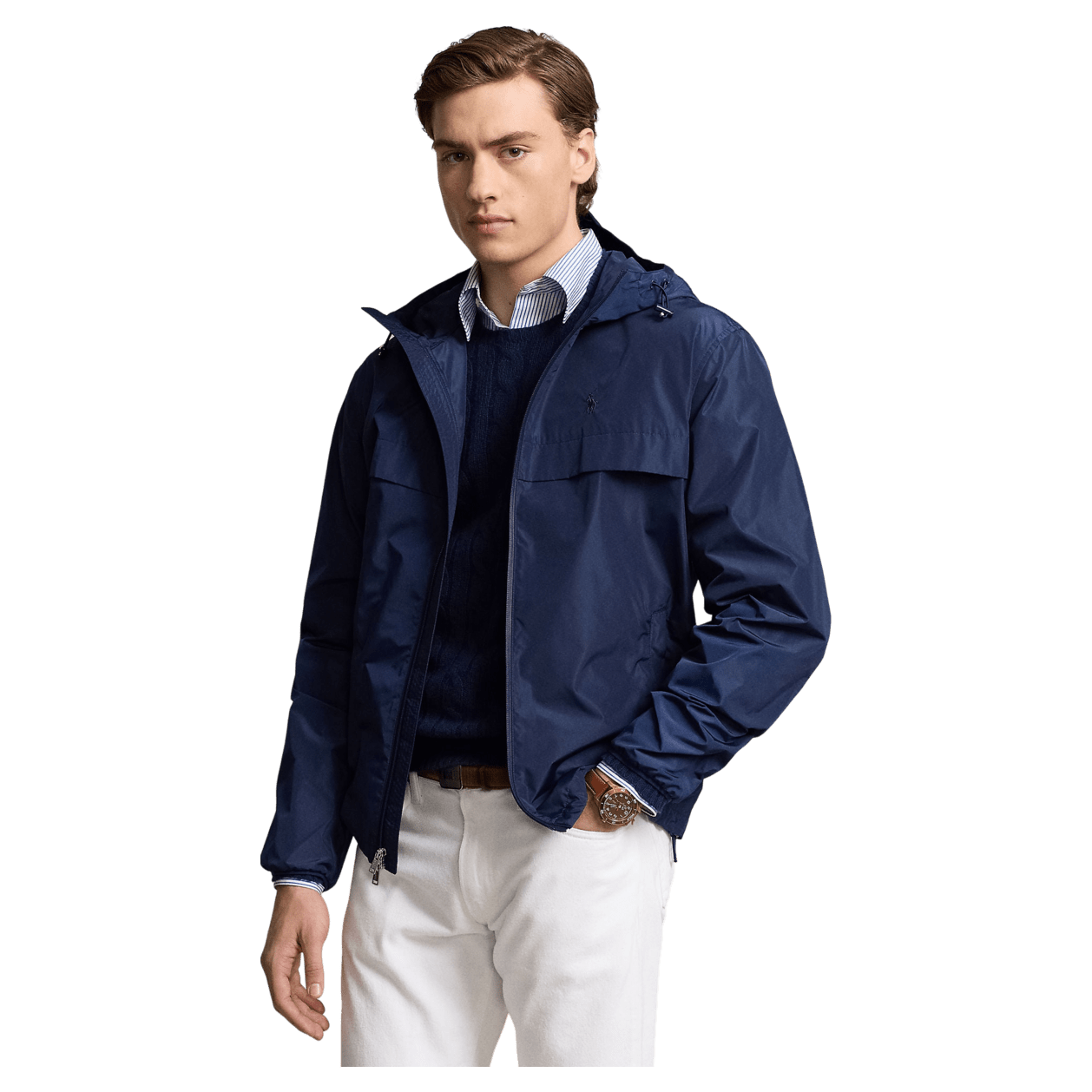 Polo windbreaker jacket with hood cheap