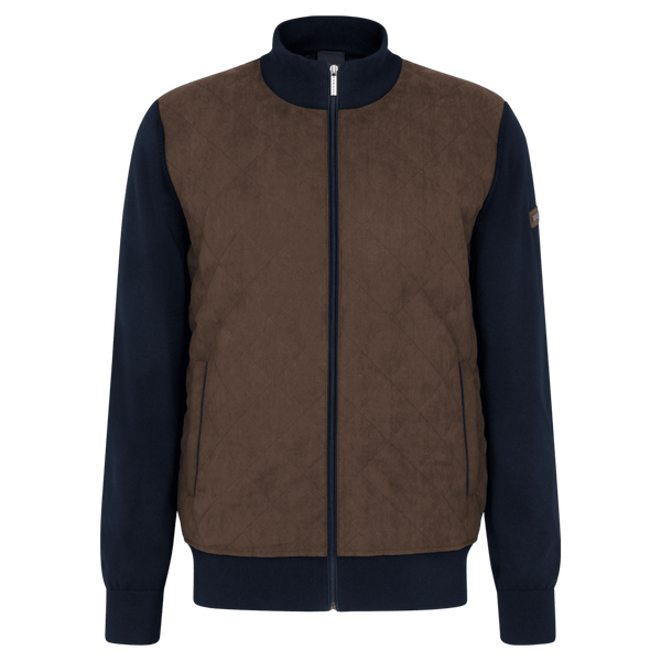 Bugatti Suede Front Zip Cardigan