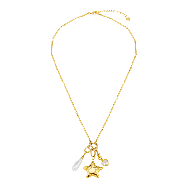 Orelia Jewellery Mixed Charm Long Cluster Necklace 22"