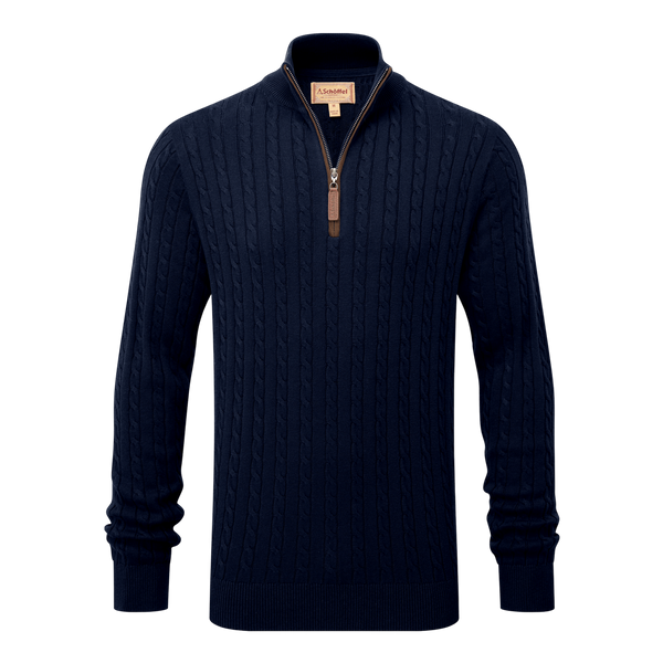 Schoffel Calton Cotton Cashmere Cable 1/4 Zip Jumper