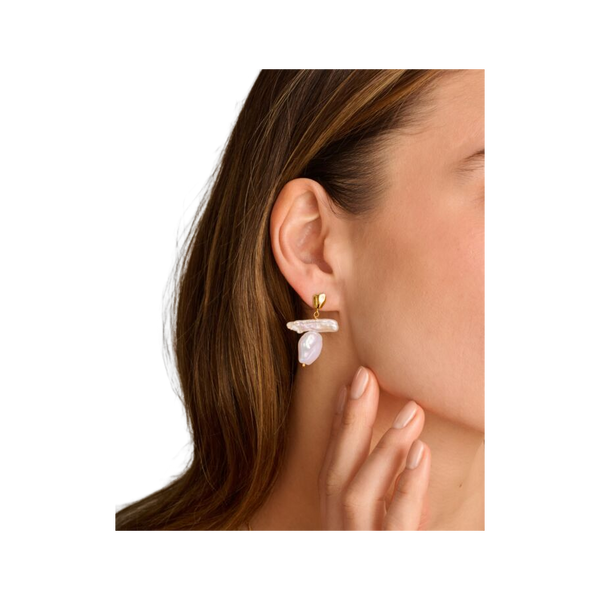 Katie Loxton Sol Pearl Waterproof Gold Earrings