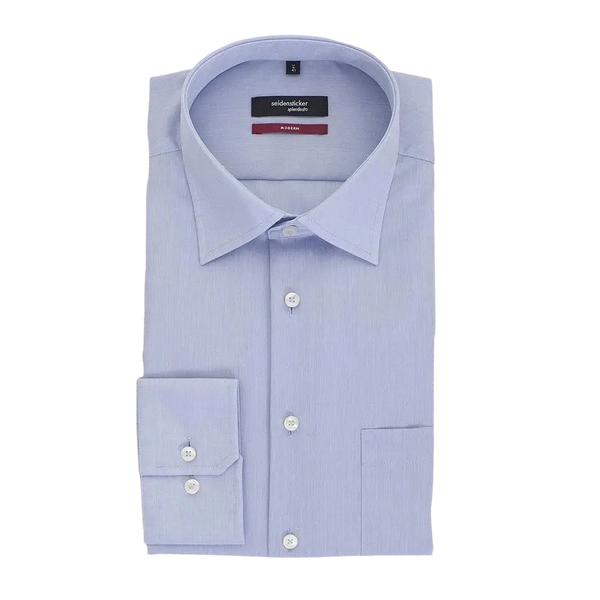 Seidensticker Mens Formal Non-Iron Cotton Shirt in Blue
