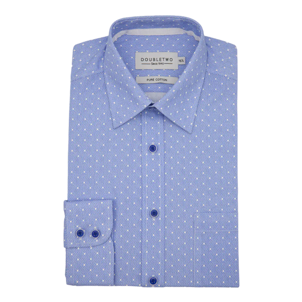 Double Two Long Sleeve Polkadot Shirt