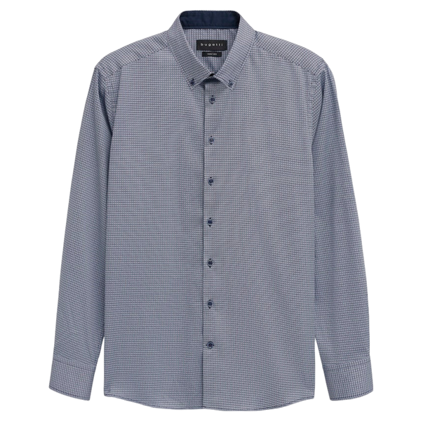 Bugatti Diamond Print Long Sleeve Shirt