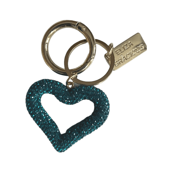 Eliza Gracious Crystal Open Heart Bag Charm/keyring