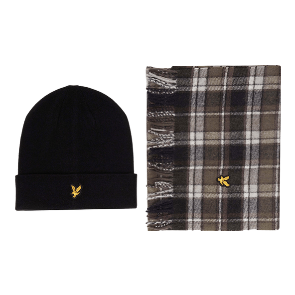 Lyle & Scott Lambswool Blend Scarf & Beanie Set