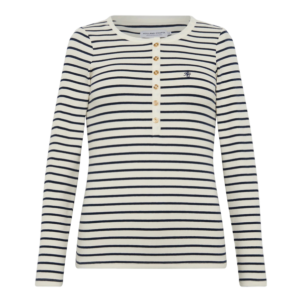 Holland Cooper Striped Grandad Top