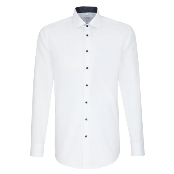 Seidensticker Long Sleeve Tailored Fit Shirt With Polka Dot Trim for Men