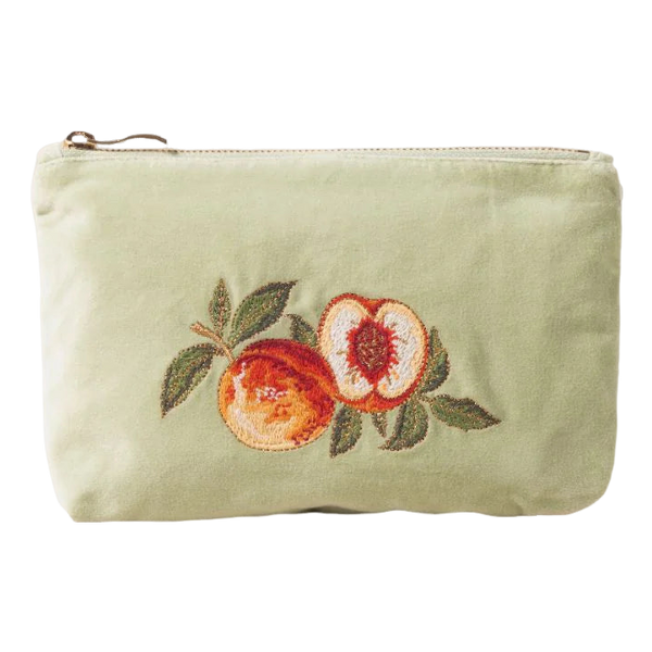 Elizabeth Scarlett Summer Peach Velvet Mini Pouch