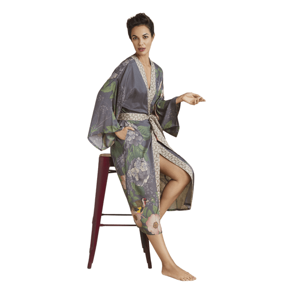 Powder Hedgerow Kimono Gown for Women