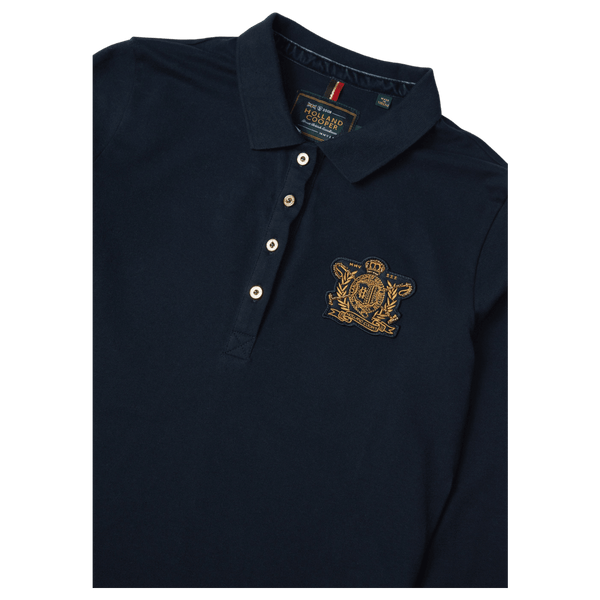 Holland Cooper Long Sleeve Crest Polo Shirt