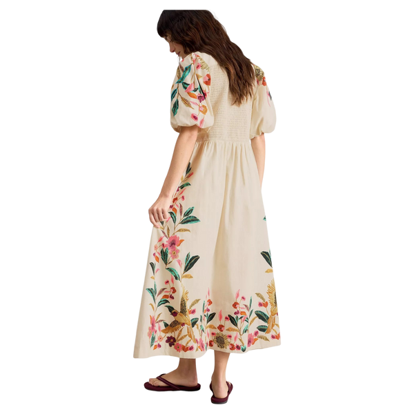 White Stuff Maeve Embroidered Midi Dress