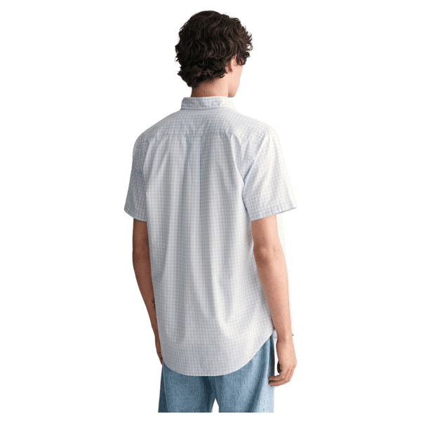 GANT Regular Fit Poplin Gingham Short Sleeve Shirt for Men