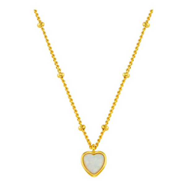 Orelia Jewellery Opal Heart Charm Necklace
