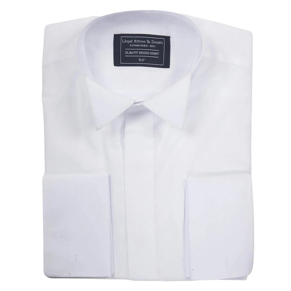 Wing Collar Slim Fit Dress Shirt in White