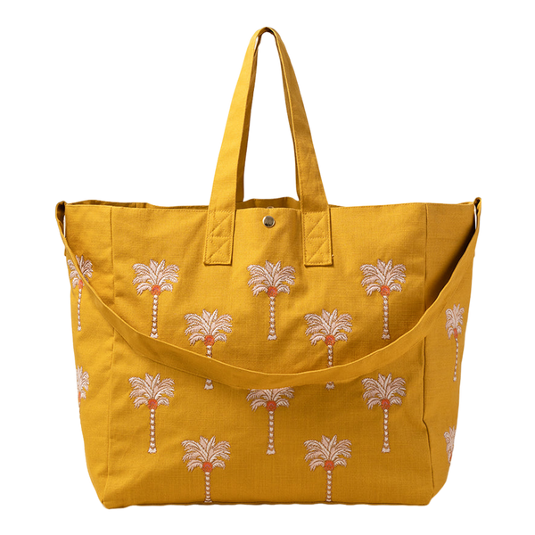 Elizabeth Scarlett Sunrise Palms Cotton Carryall