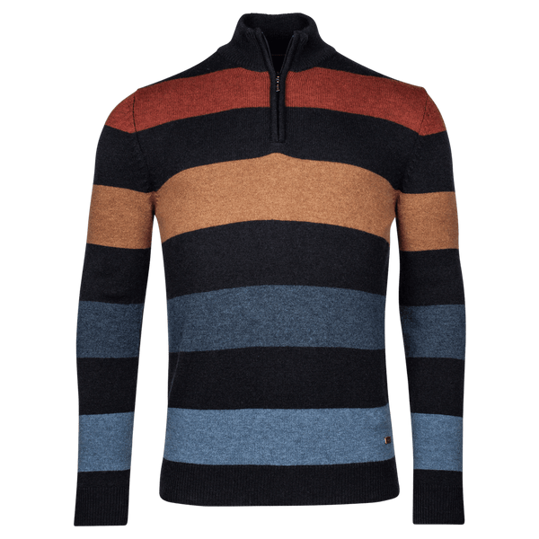 Baileys Half Zip Stripe Knit Jumper