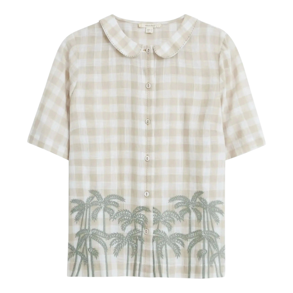 White Stuff Lana Check Embroidered Shirt for Women