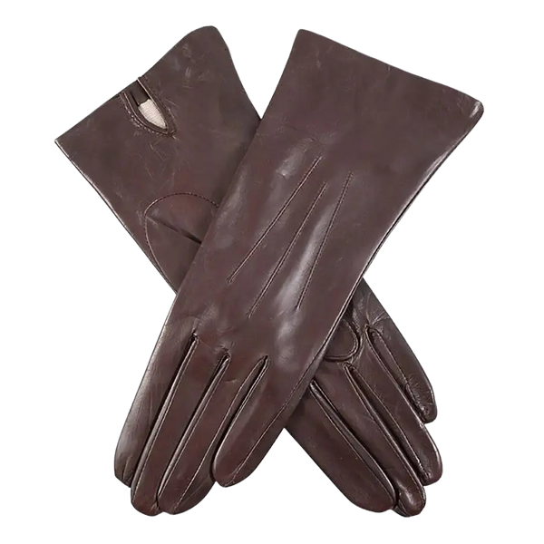 Dents Felicity Silk Lined Hairsheep Leather Gloves for Women in Mocca