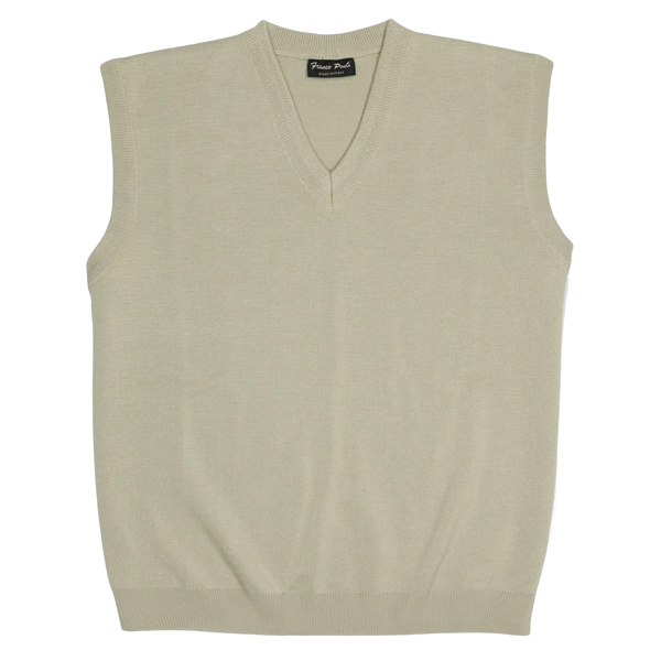 Franco Ponti V Neck Slipover in Tan