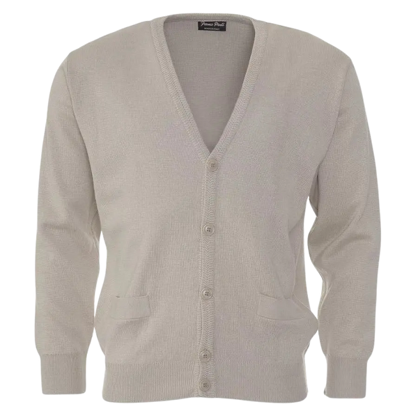 Franco Ponti Button Front Cardigan in Tan