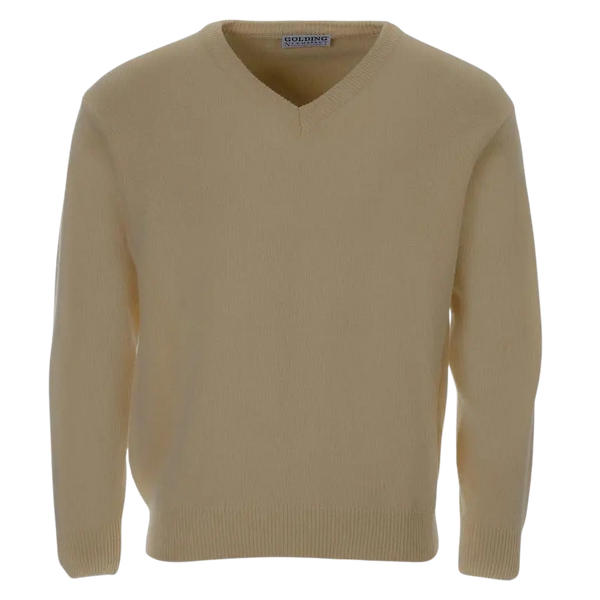 Golding Lambswool V-Neck Sweater in Lemon